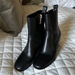 Coach Black Leather Mid Calf/Ankle Boots